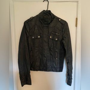 Black faux leather jacket medium